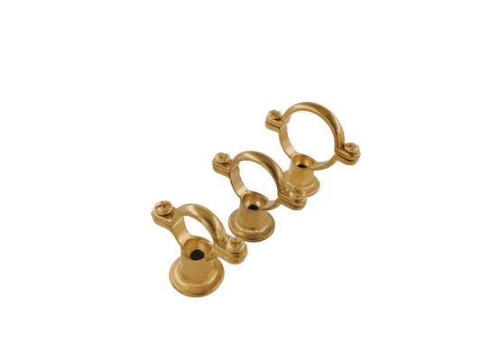 Polished Brass Pipe Clamp 15mm - 54mm Casting PVC Pipe Clamp