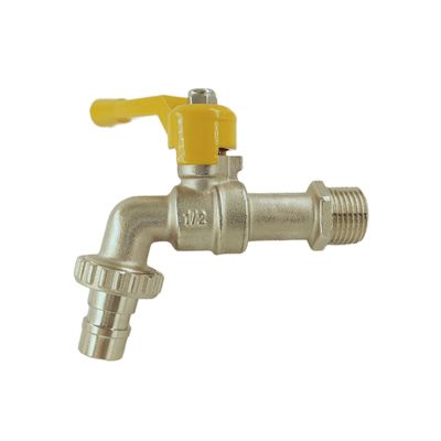 PTFE Seat Brass Bib Cock 1 2 PN16 Thread Connection Single Lever Handle