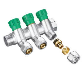 1/4'' Brass Garden Hose Manifold DIN 259 BS2779 with Plastic Handle​