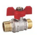 PTFE Seal Brass Mini Ball Valve Max 16 bar Round Head Code
