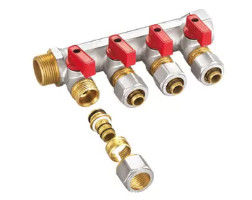 forged Brass Water Manifold 4 Way Brass Hose Splitter ISO 228